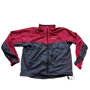 Cloudveil Mens Gray/Red Lightweight Full Zip Nylon Windbreaker Hiking Jacket- XL